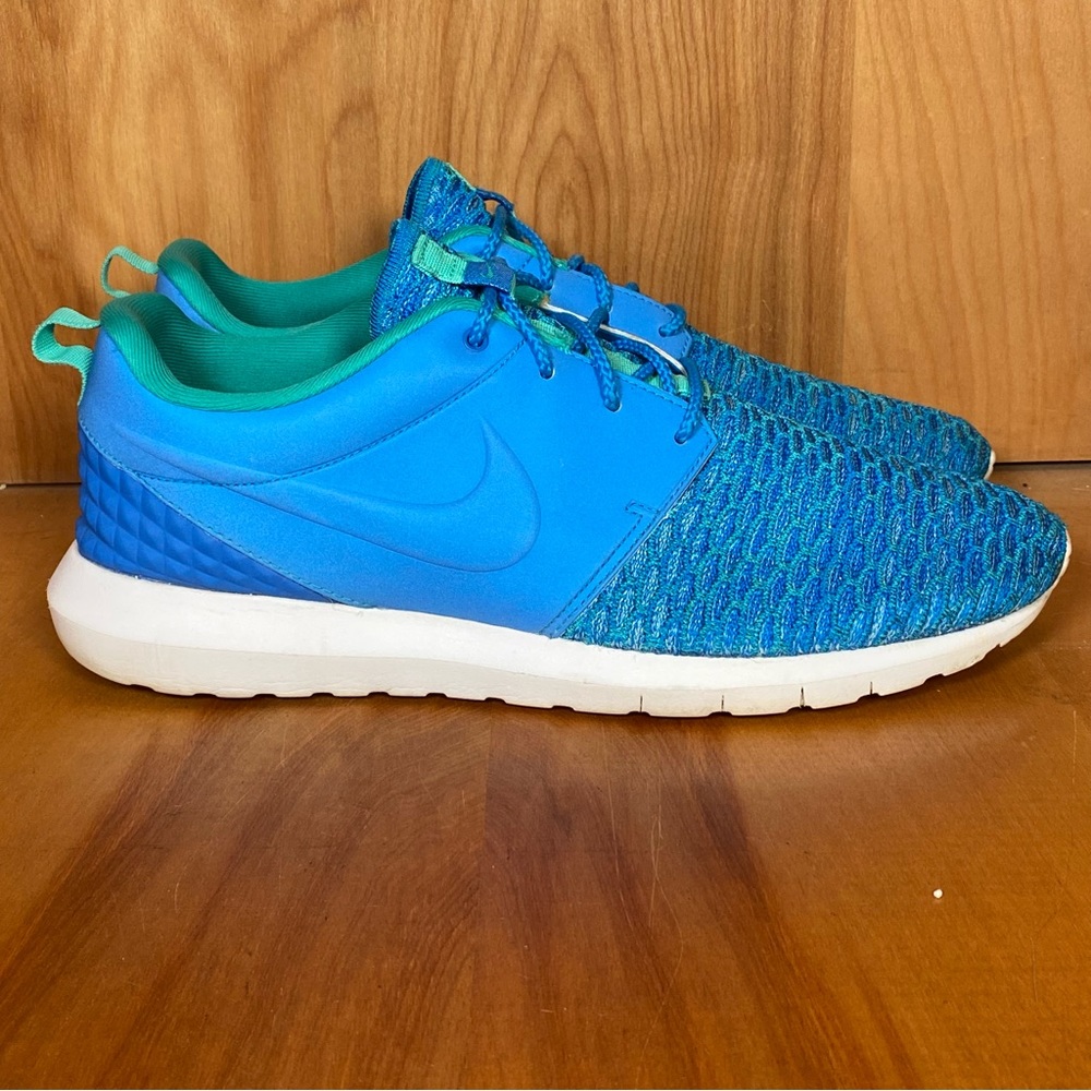 Mens 12 Nike Roshe NM Flyknit Athletic Shoes Photo Blue SEF0630